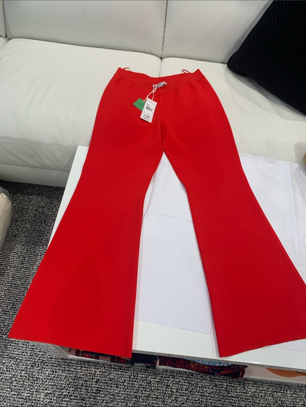 NWT Stella McCartney Bold Red Flared Knit Top & Pants Set - Picture 7 of 7